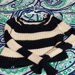 striped crop sweater